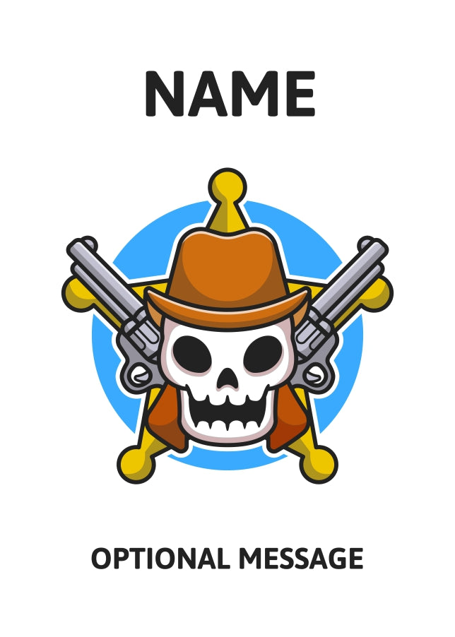 Sheriff Skull Greetings Card