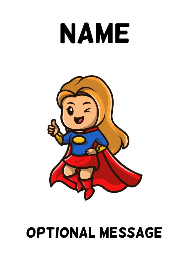 Girls Superhero Birthday Card