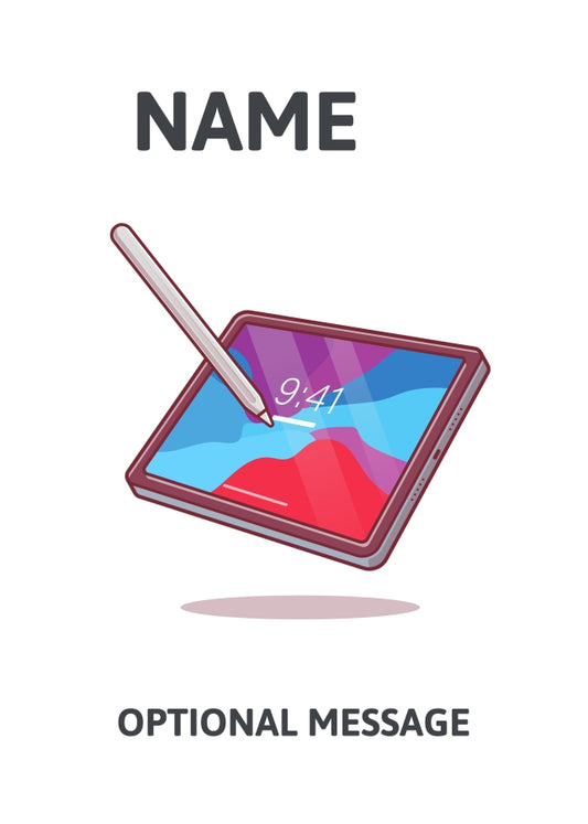 Personalised Tablet Birthday Card