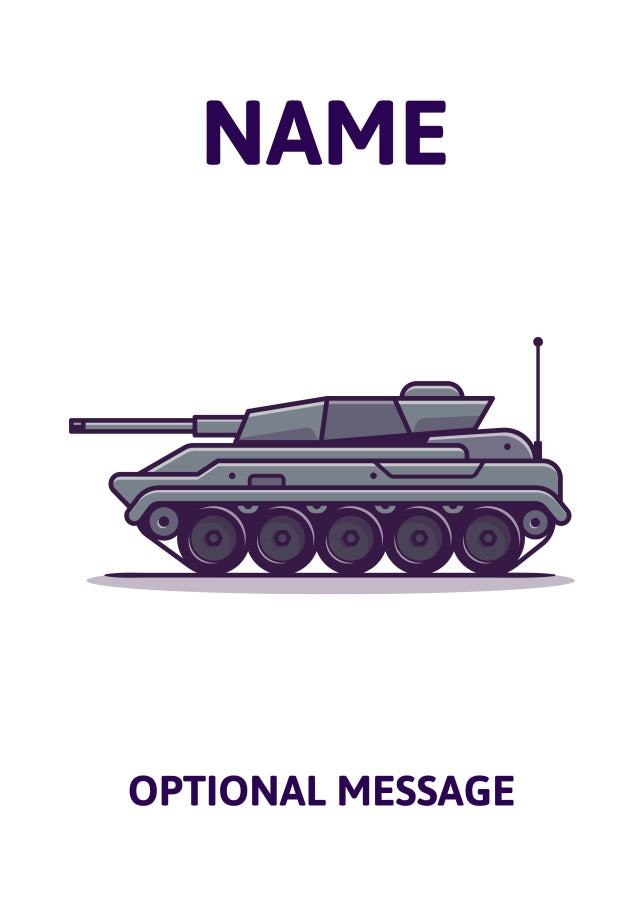 Military Tank Greetings Card