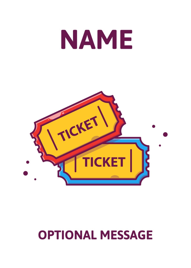 Personalised Tickets Card (Anything)