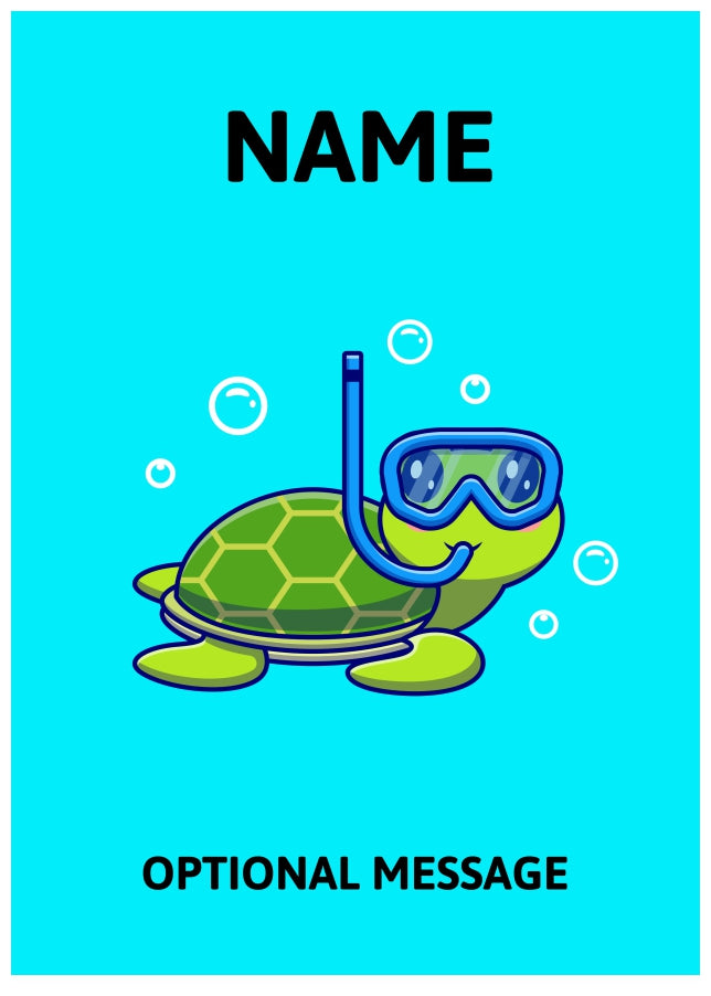 Turtle Snorkeling Greetings Card