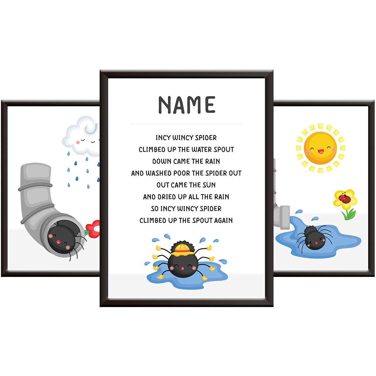 Personalised Nursery Rhyme Pictures - Incy Wincy Spider