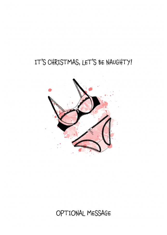 Funny Christmas Card for Wife or Girlfriend - Let's be Naughty!