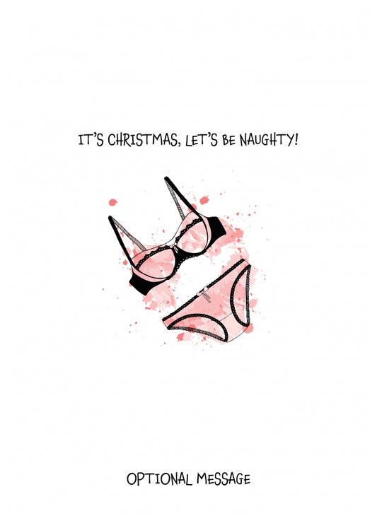 Funny Christmas Card for Wife or Girlfriend - Let's be Naughty!