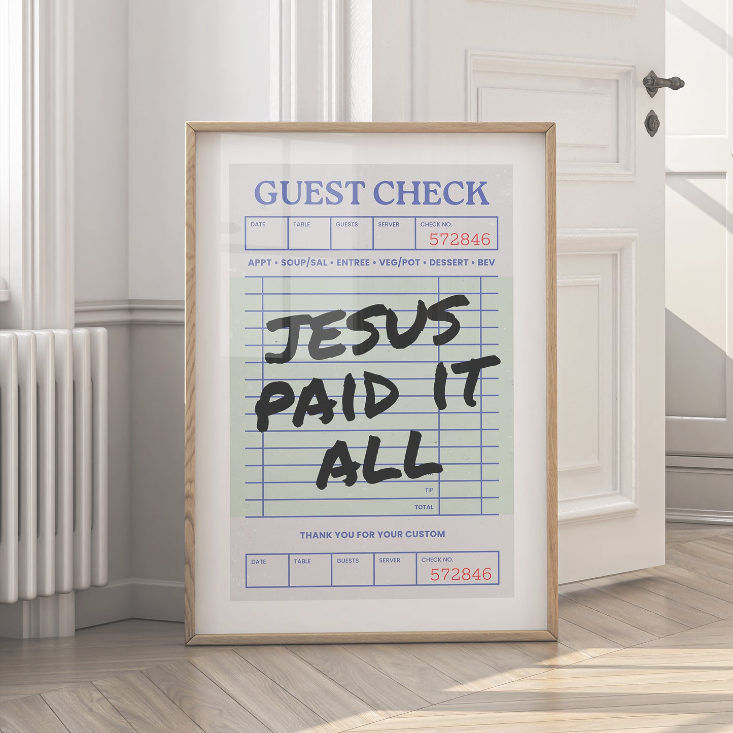 Jesus Paid It All Print - Guest Check - Digital Download