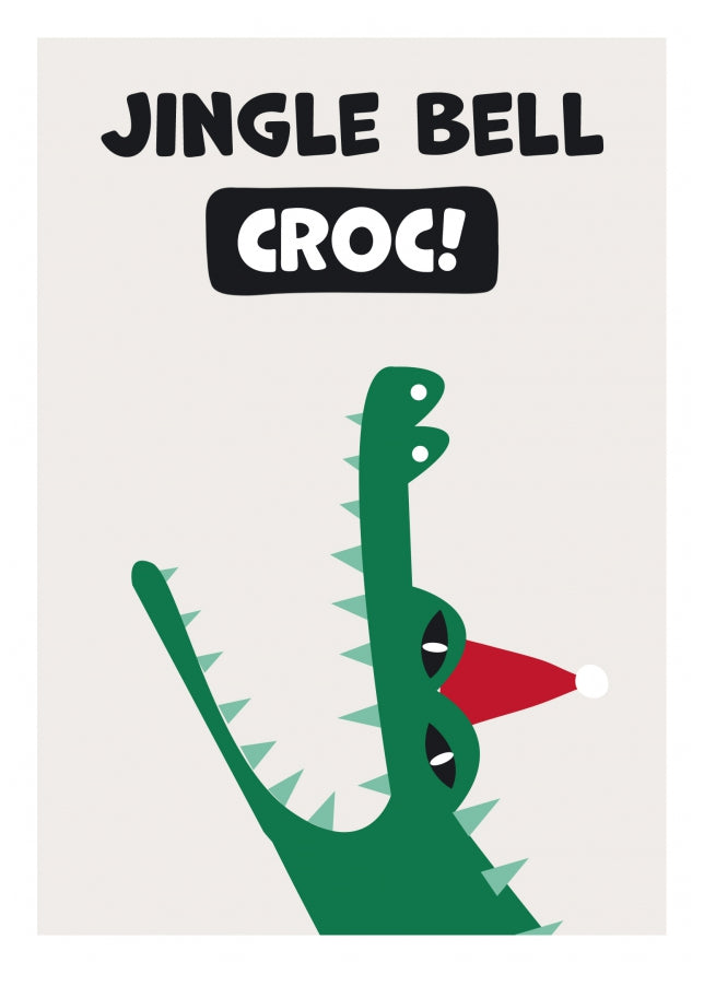 Funny Christmas Card for Kids  - Jingle Bell Croc!