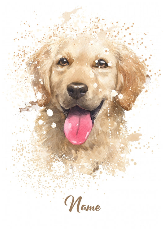 Personalised Labrador Birthday Card - Watercolour Style Dog Cards