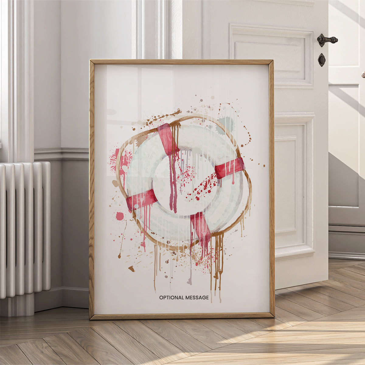 Bathroom Wall Art Decor - Watercolour Lifebouy Prints - {VARIATION}