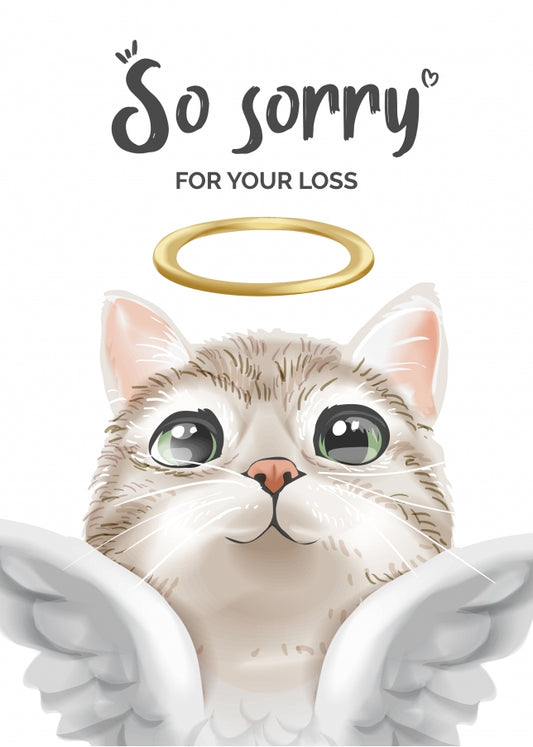 Cat Sympathy Cards - Sorry for Loss of Cat card and Best Friend in Heaven