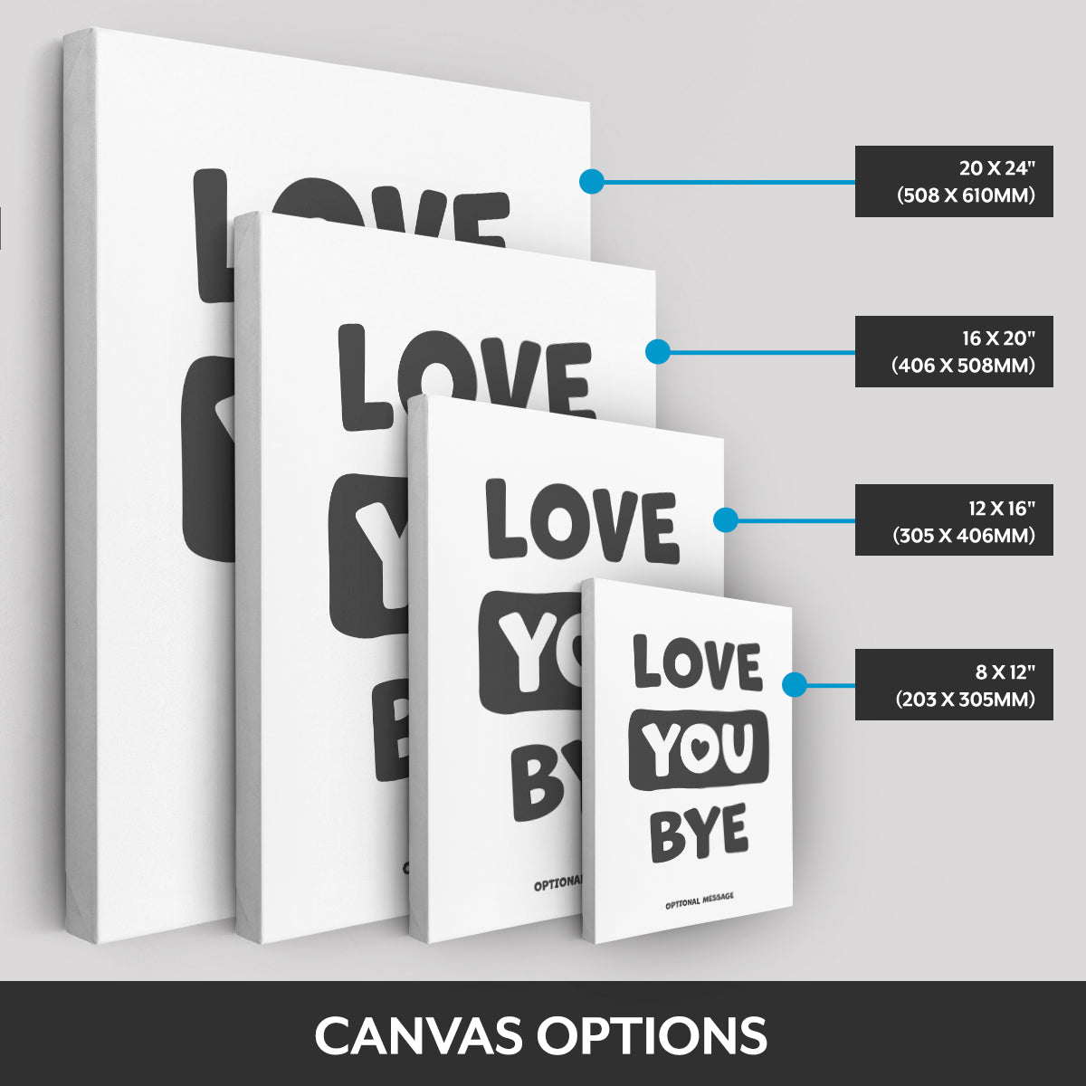 Love You Bye Wall Art – Personalised Family Print for Home– HeyChimp
