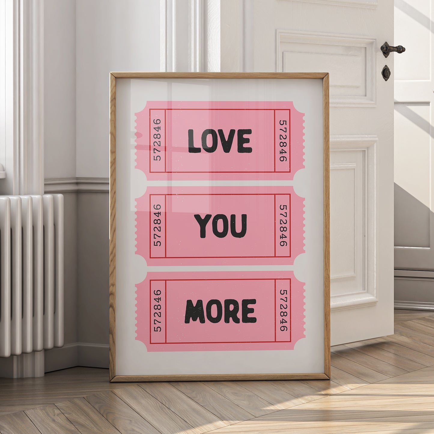 Pink Love You More - Retro Ticket - Digital Download