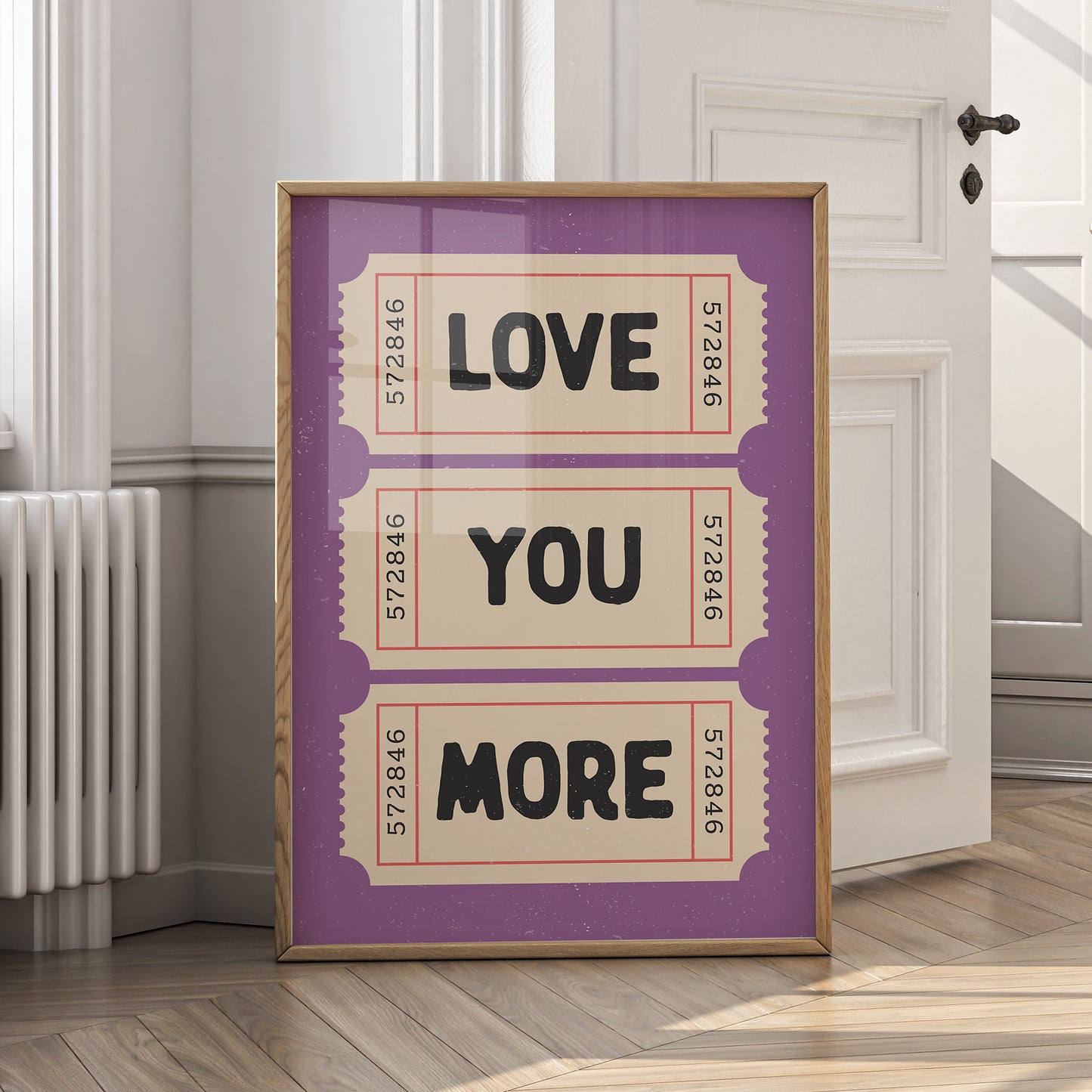 Love You More Print - Retro Ticket - Digital Download