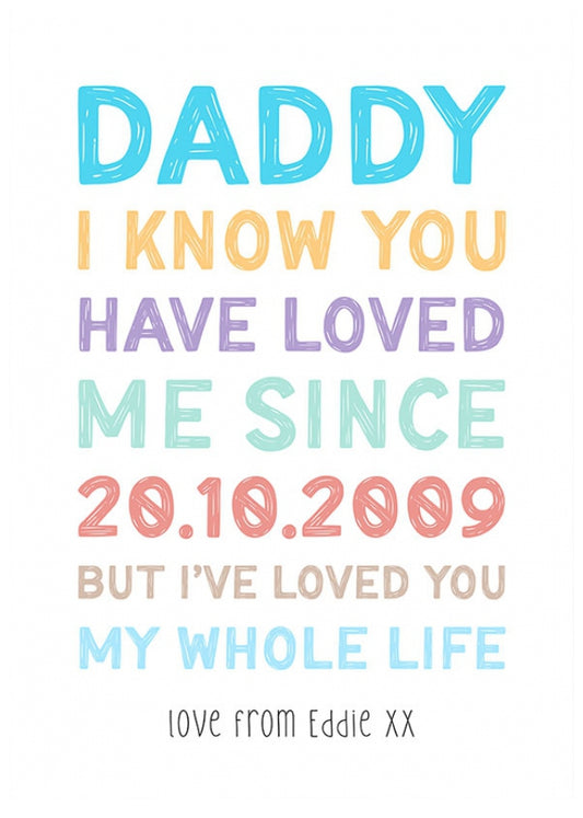 Personalised Loved Me Since Daddy Card (F1)