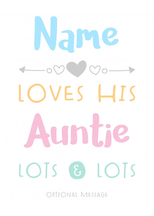 Personalised Cards for Auntie - Love You Lots & Lots