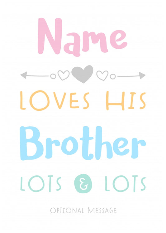 Personalised Brother Birthday Card - Love Lots & Lots