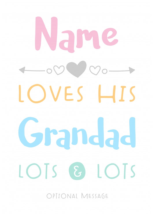 Personalised Grandad Birthday Card - Loves Lots & Lots