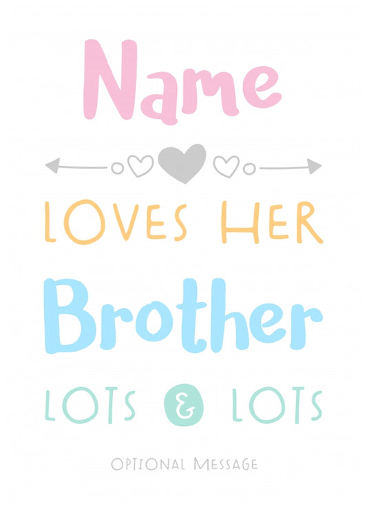 Personalised Brother Birthday Card - Love Lots & Lots