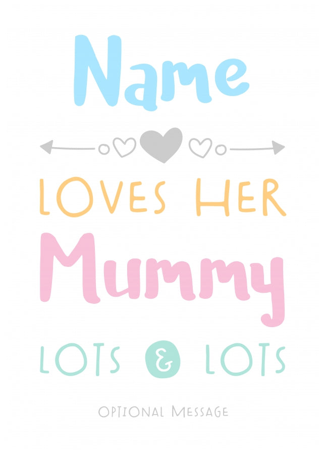 Personalised Mummy Birthday Card - Loves Lots & Lots