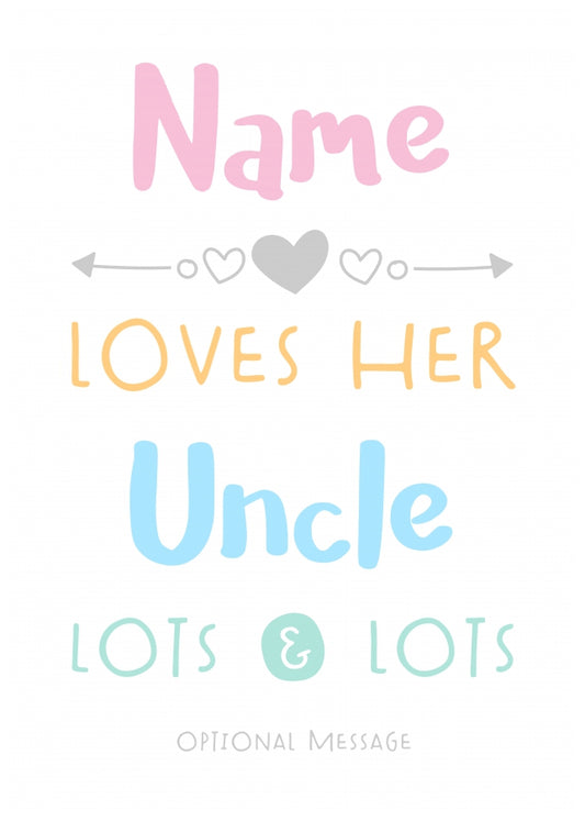 Personalised Uncle Birthday Card - Love Lots & Lots