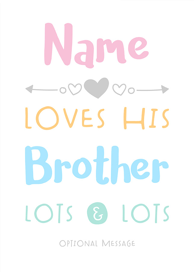Personalised Brother Birthday Card - Love Lots & Lots