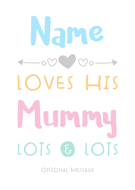 Personalised Mummy Birthday Card - Loves Lots & Lots