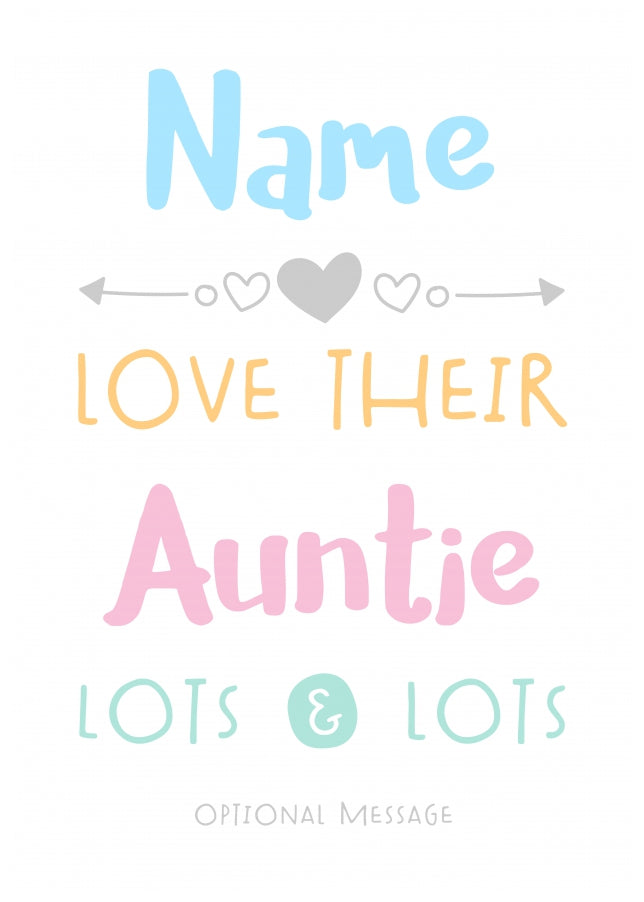 Personalised Cards for Auntie - Love You Lots & Lots