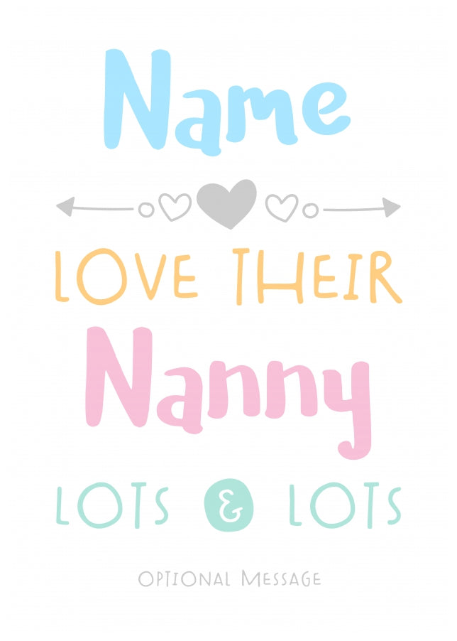 Personalised Nanny Birthday Card - Love Lots & Lots