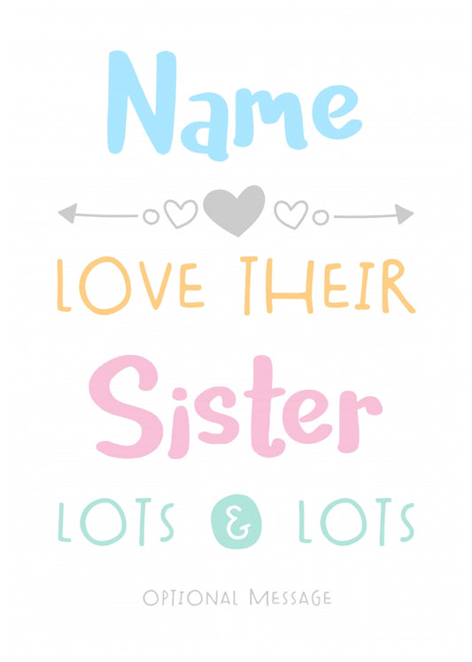 Personalised Sister Birthday Card - Love Lots & Lots