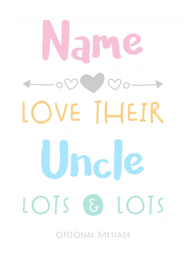 Personalised Uncle Birthday Card - Love Lots & Lots