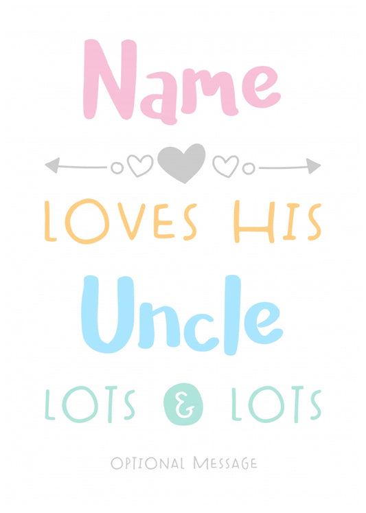 Personalised Uncle Birthday Card - Love Lots & Lots