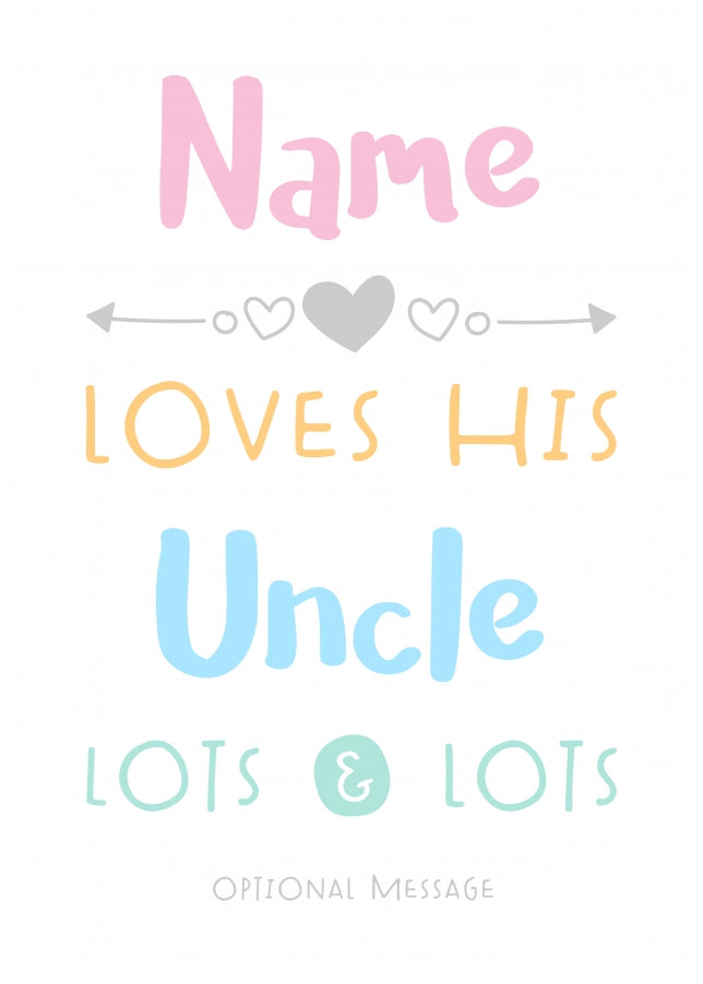 Personalised Uncle Birthday Card - Love Lots & Lots