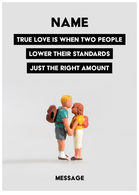 Personalised Lowering Standards Card