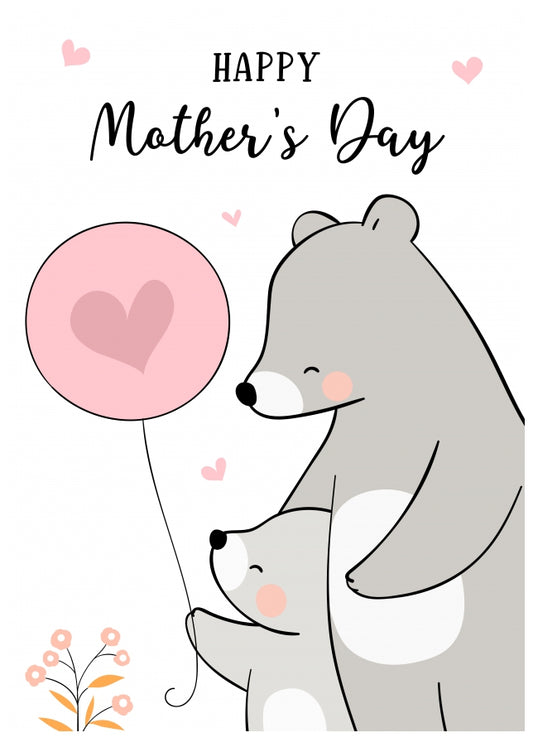 Mama Bear Happy Mother's Day Card from Daughter or Son