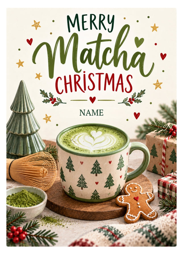 Personalised Matcha Christmas Card