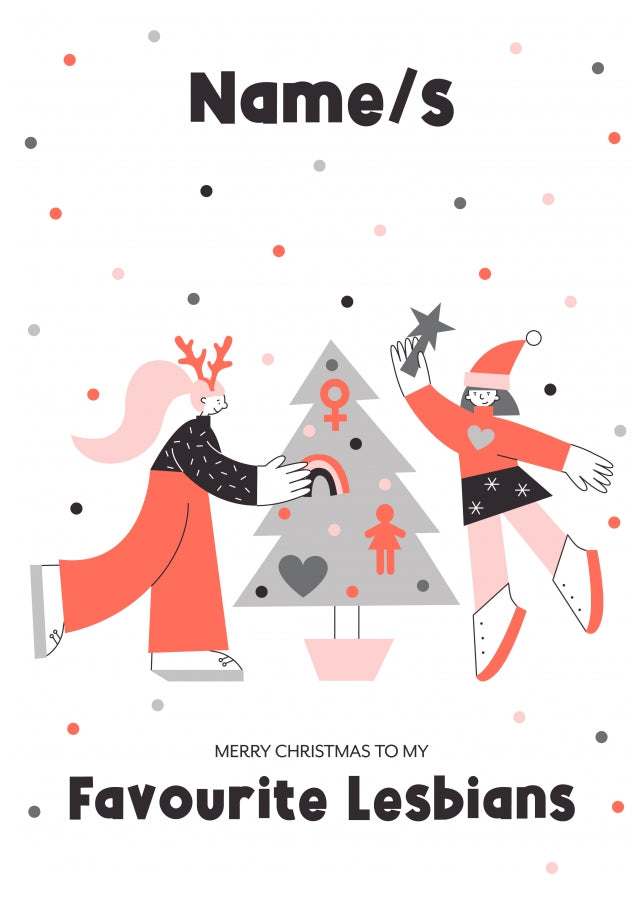 Funny Christmas Card for Lesbians and Same Sex Couples - LGBT Christmas Cards