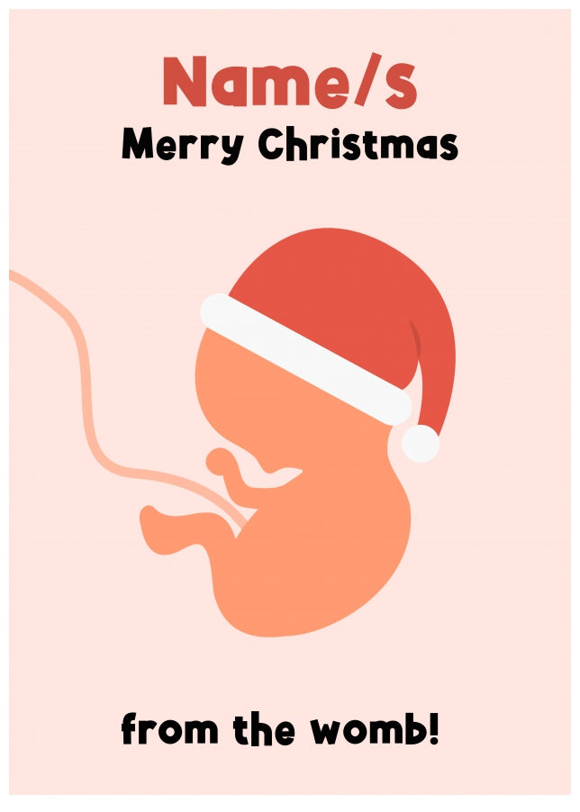 Baby Bump Christmas Card for Mum to be, Mummy, Daddy or Auntie