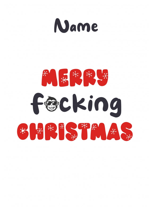 Offensive Christmas Card for Friends and Family - Merry F*cking Christmas!