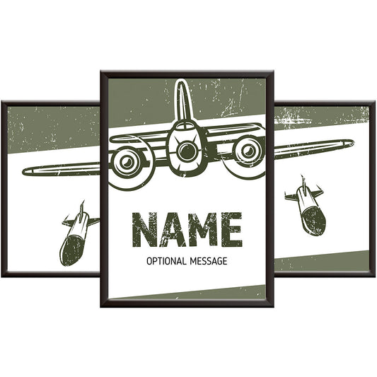 Boys Bedroom Pictures - Military Aeroplane Print Set