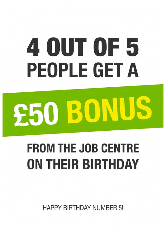 Job Centre Funny Birthday Card for Him or Her - Humorous Cards