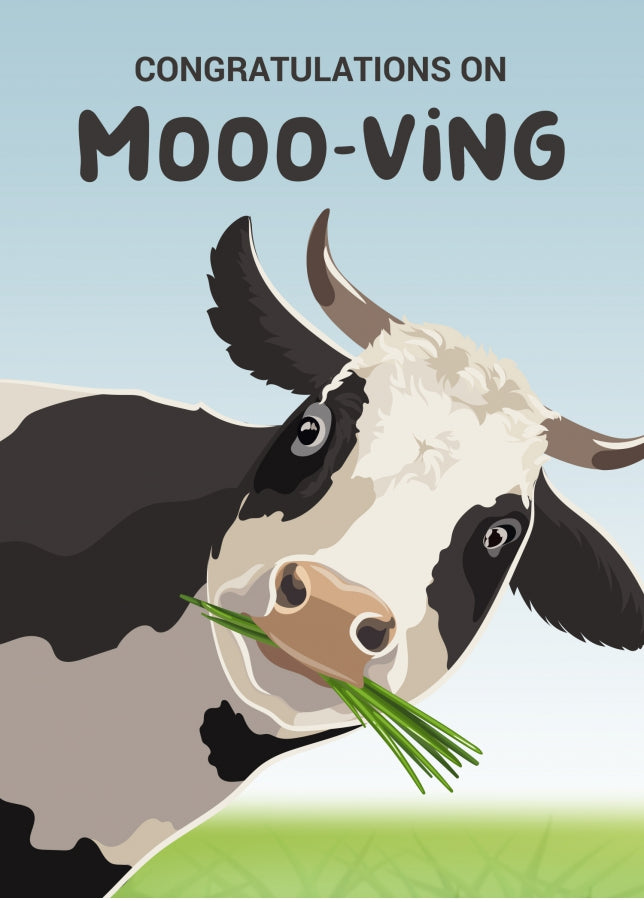 Funny Moving House Cards - Mooo-ving to New Home Cards for Couple