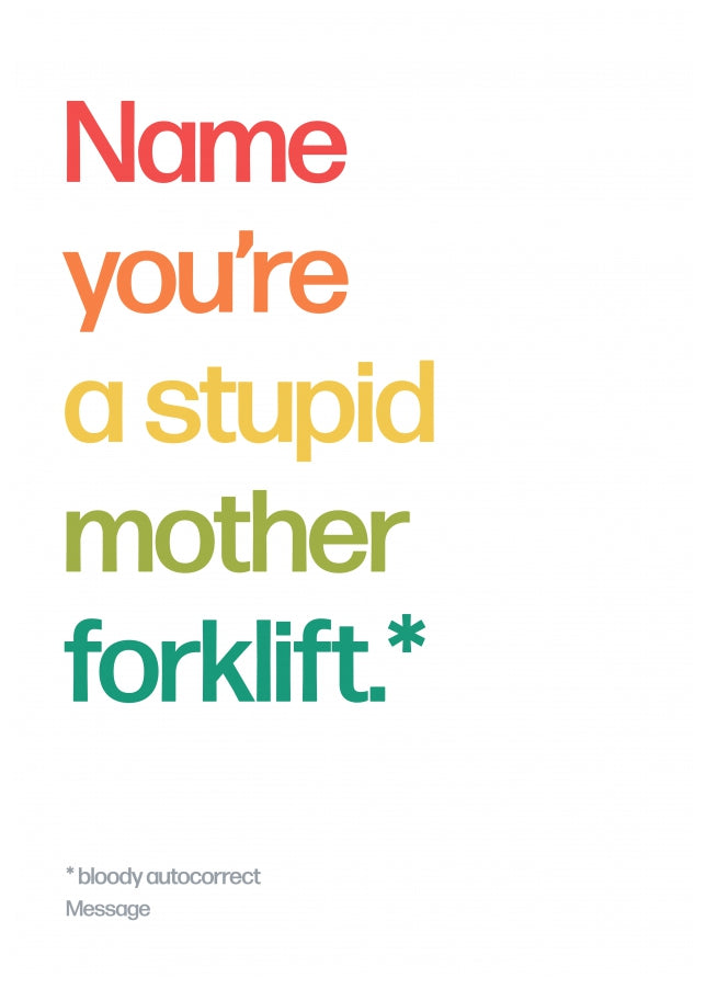 Personalised Mother Forklift Card