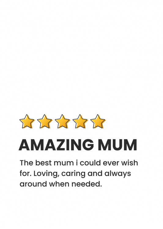 Funny Mother's Day Card - Amazing Mum 5 Star Review!