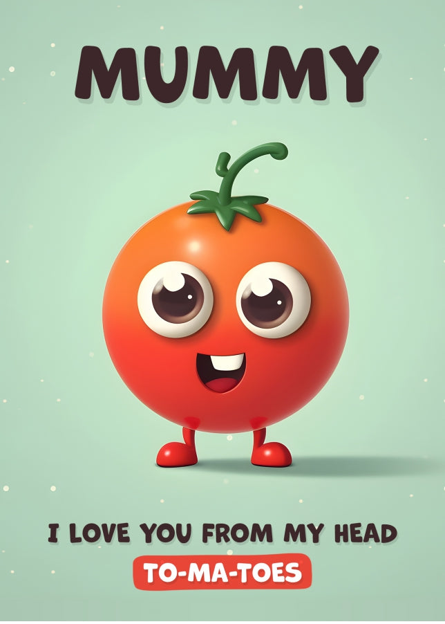 Mummy Birthday Card - I Love You Tomatoes - Funny Happy Birthday Mummy Card