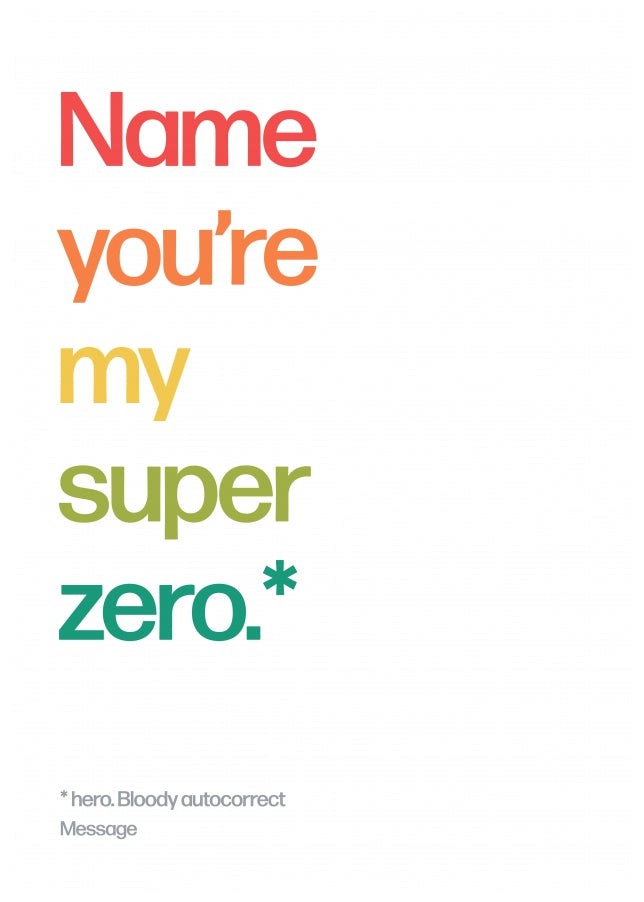 Personalised My Super Zero Card