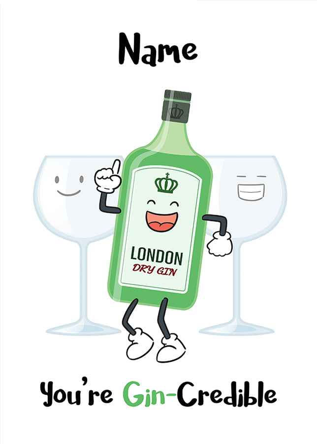 Personalised Named Cards - You're Gin-Credible
