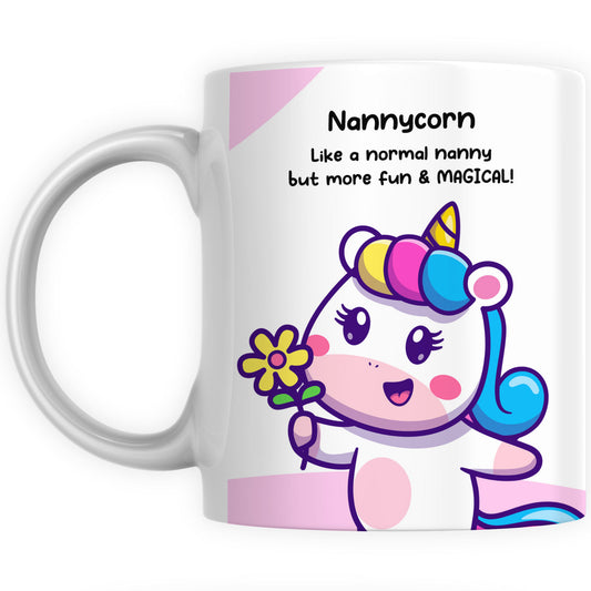 Personalised Nannycorn Coffee Mug Gift - Unicorn Nanny Gifts
