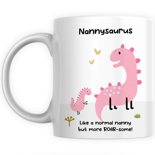 Personalised Nannysaurus Coffee Mug Gift - Nanny Gifts for Birthday or Christmas