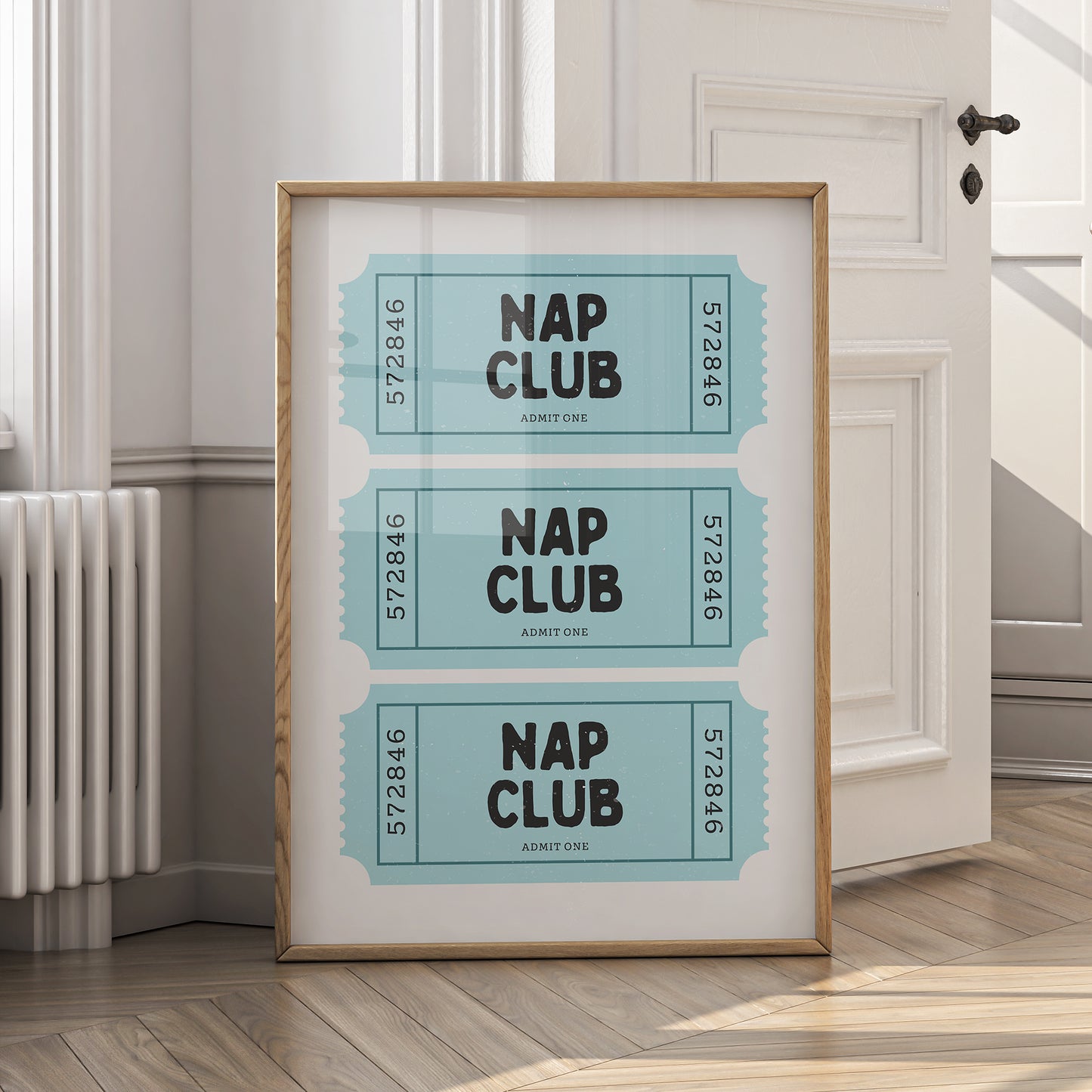 Nap Club Print - Retro Ticket - Digital Download