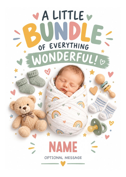 New Baby Card Bundle Of Wonderful